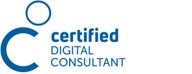Zertifikat für KMU Digital als Certified Digital Consultant für Unternehmensberatung mit den Schwerpunkten Businessplan, Förderung, Gesellschaftsvertrag, Digitalisierung, Website, Social Media und Datenschutz im Header
